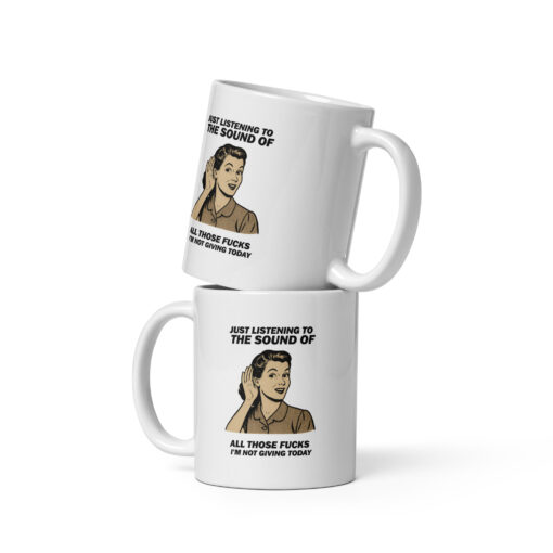White 'Just Listening' Mug - Image 2